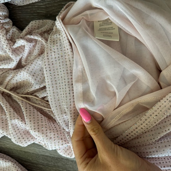 For Love & Lemons Light Pink Glitter Ruffle Dress - Picture 6 of 12